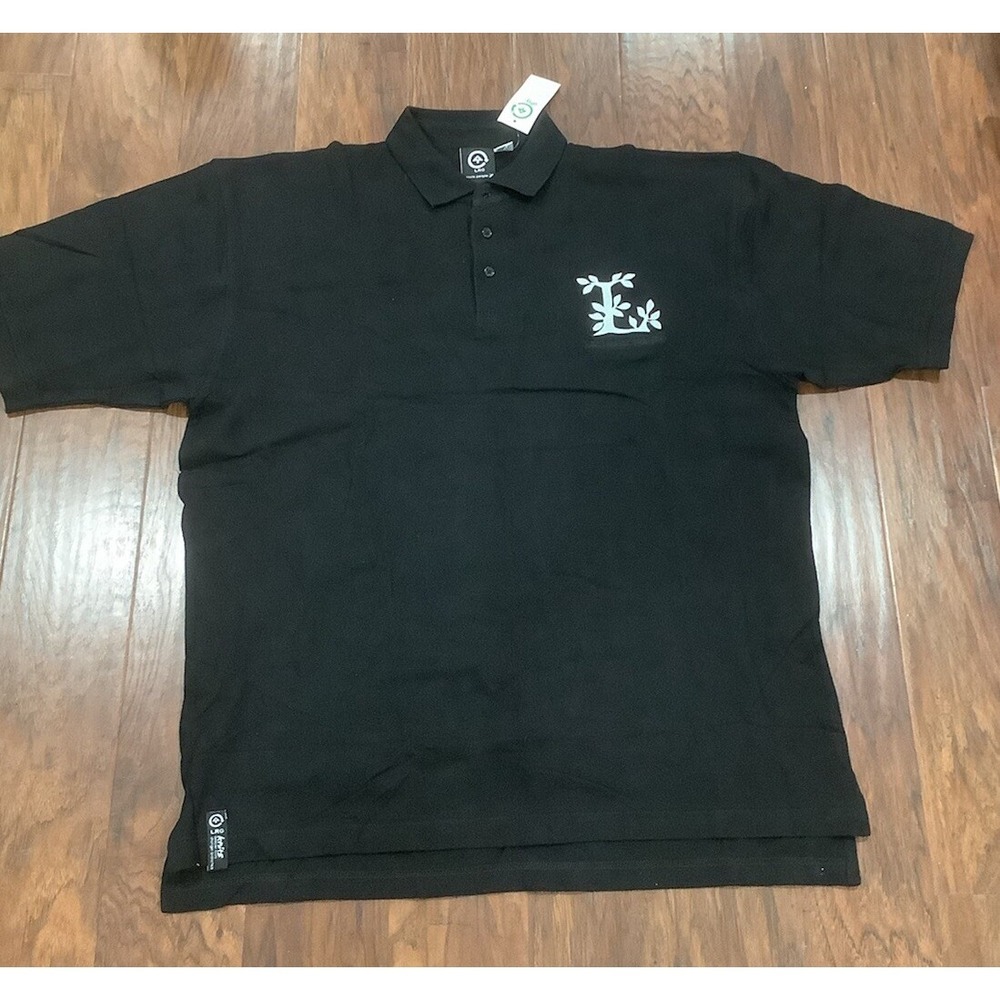 Vintage LRG Knits Polo Shirt Mens XLarge Black Casual Short Sleeve